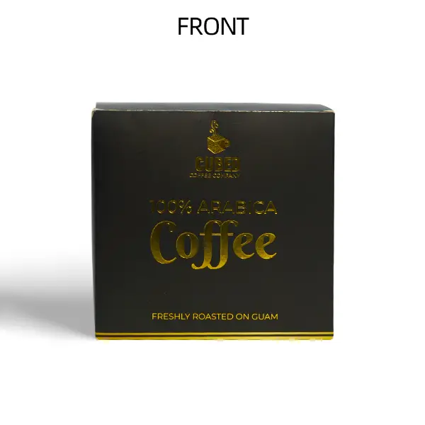 Private label UFO drip filter coffee sachet in black and gold design