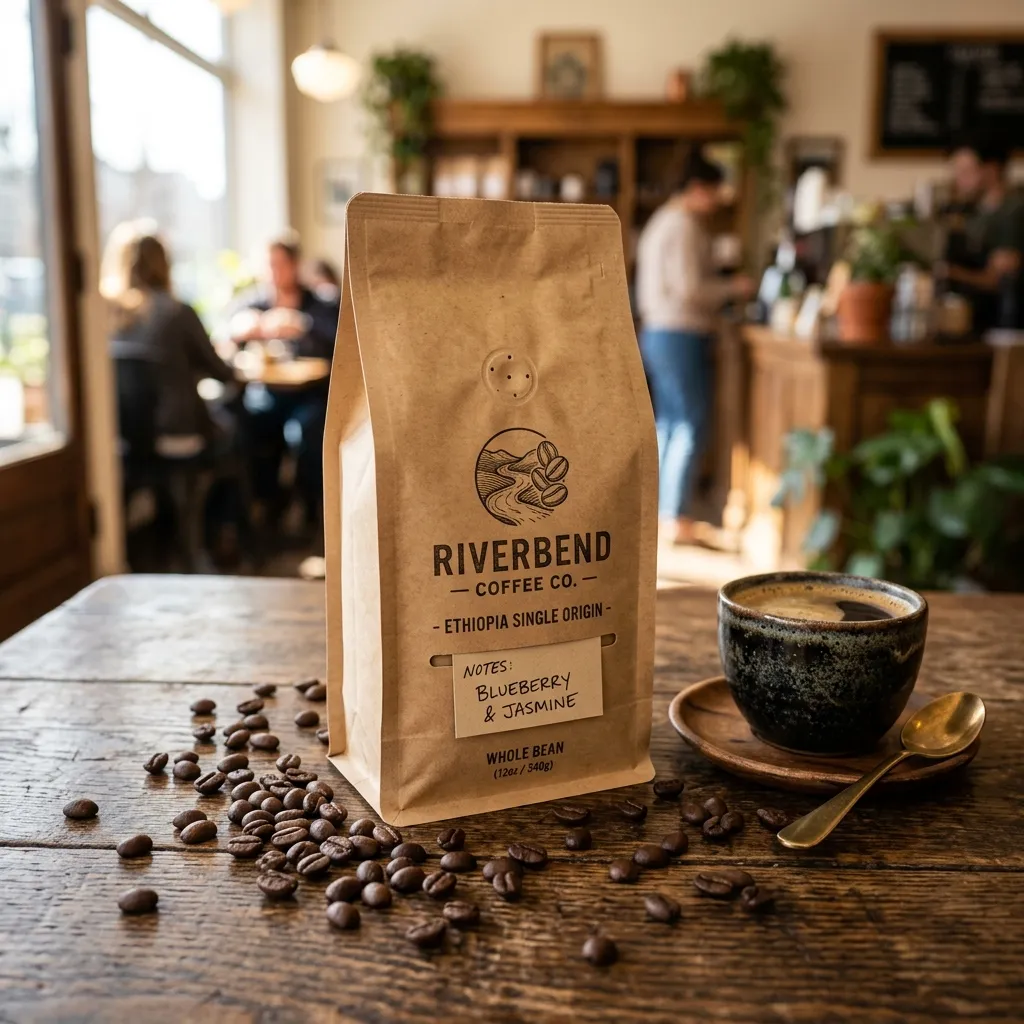 Kraft_paper_coffee_bag_on الطاولة