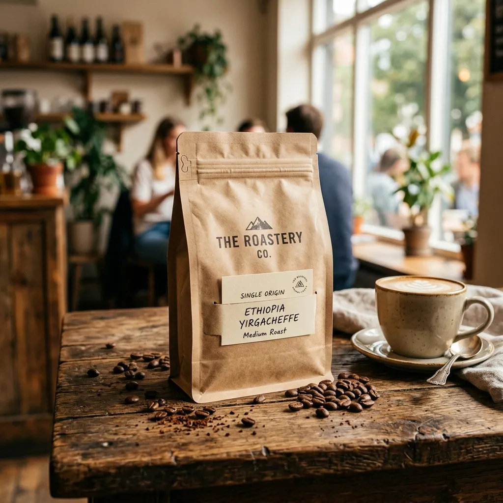 Kraft_paper_coffee_bag_on الطاولة