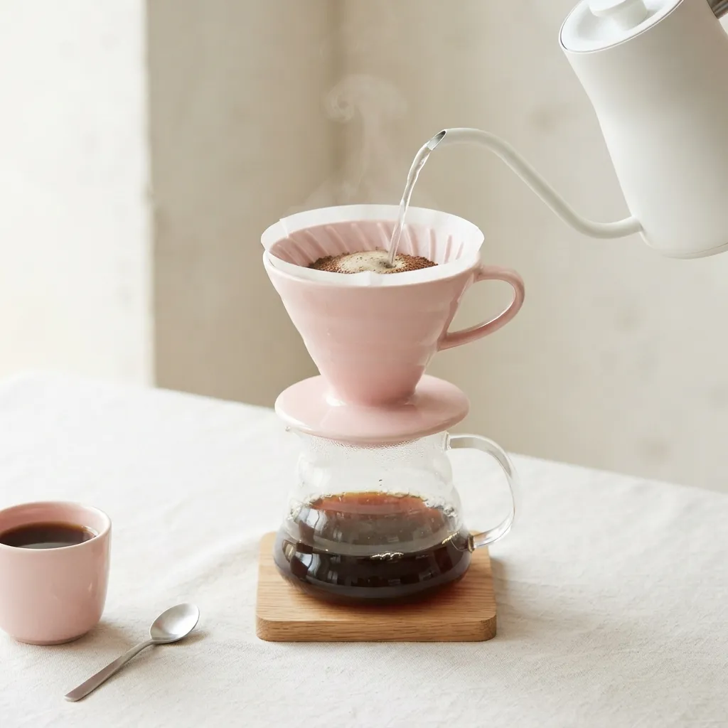 مصاصات V60 التي تصب فوق التخمير