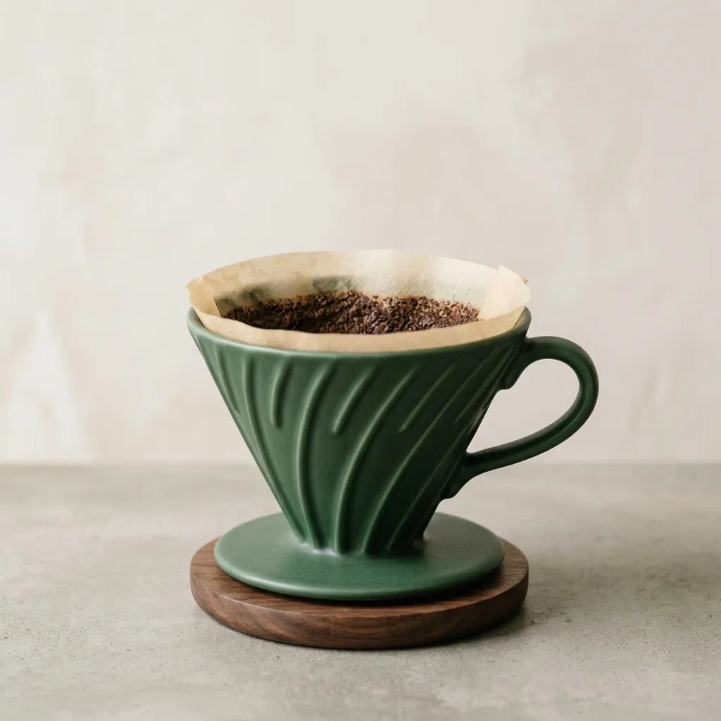 Green_ceramic_coffee_filter_cup