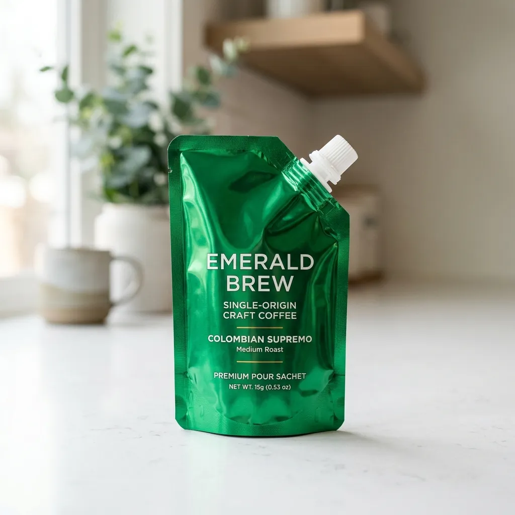 Green_coffee_sachet_on_countertop واحد
