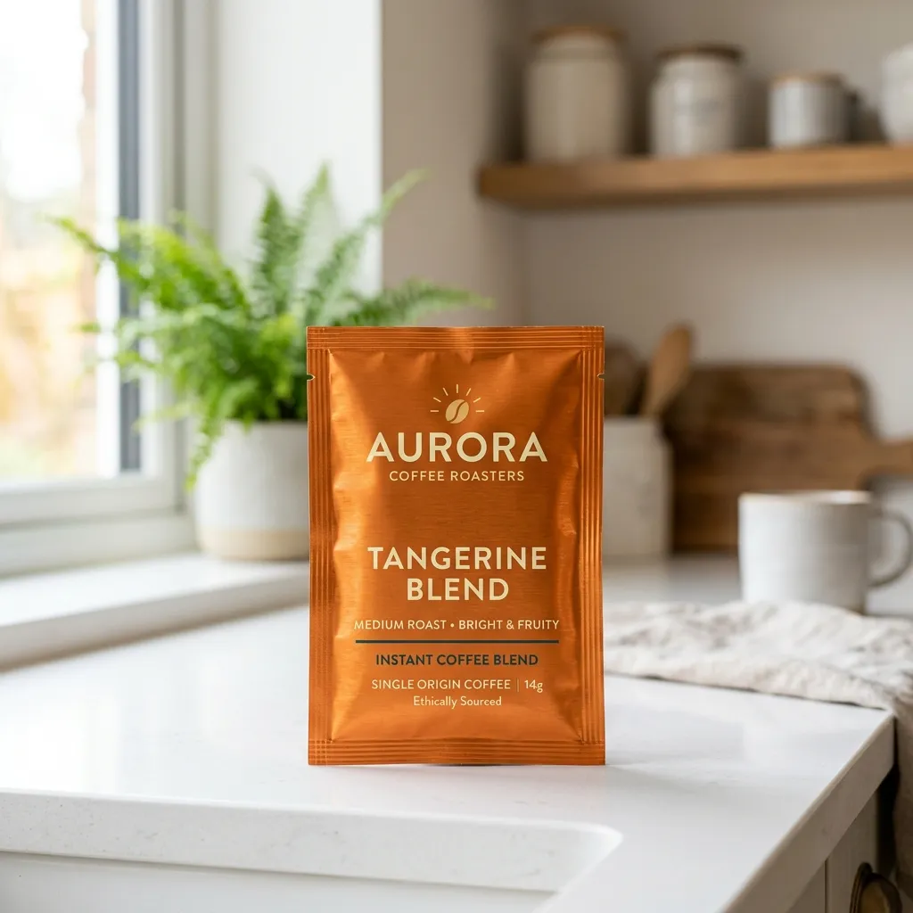 Orange_coffee_sachet_on_countertop